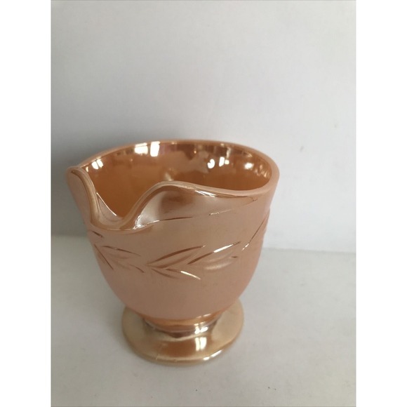 Creamer Fire King Vintage Peach Luster Ware Laurel Leaf‎ Design Iridescent - Picture 2 of 11